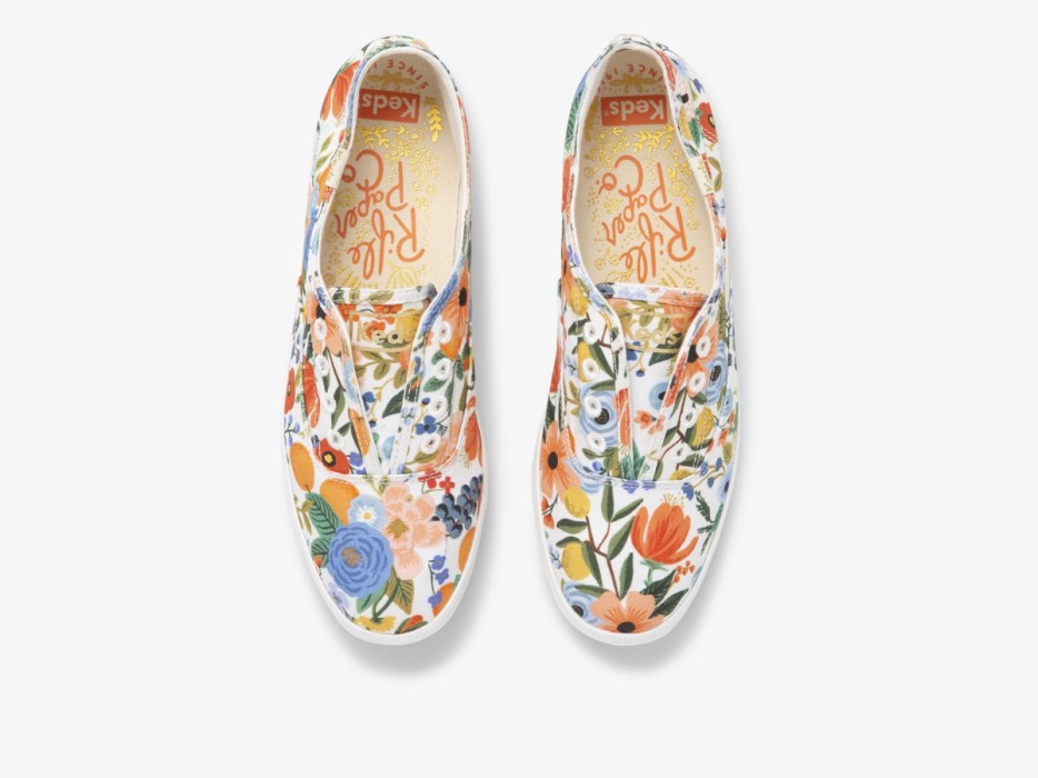 Keds Dames X Rifle Paper Co. Chillax Citrus Tuinfeest Wit Multi