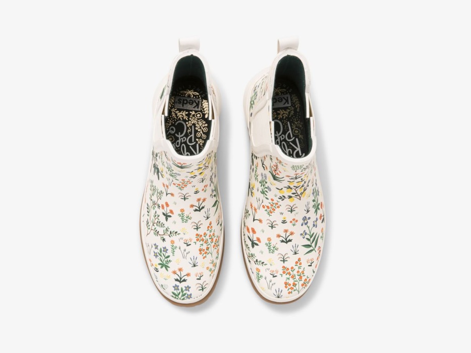 Keds Dames X Rifle Paper Co. Rowan Regenlaars Menagerie Wit Groen