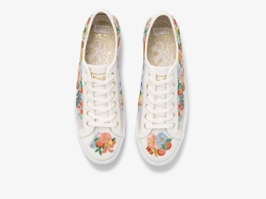 Keds Dames X Rifle Paper Co. Triple Kick Citrus Tuinfeest Wit