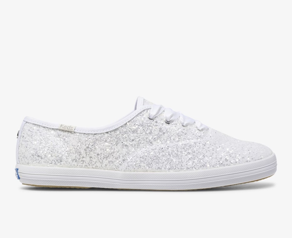 Keds Dames X Kate Spade New York Champion Glitter White