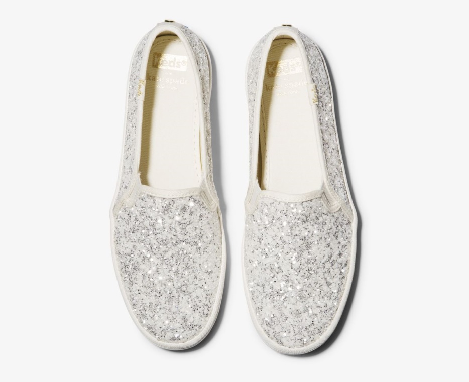 Keds Dames X Kate Spade New York Dubbeldekker Glitter Crème