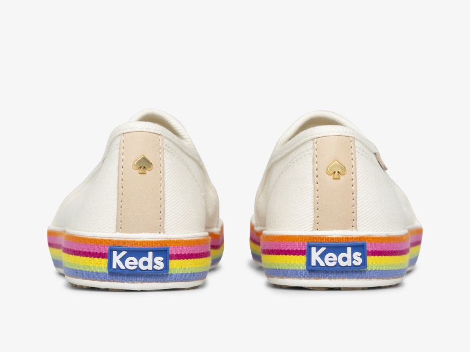 Keds Dames X Kate Spade New York Dubbeldekker Twill Sneeuwwit
