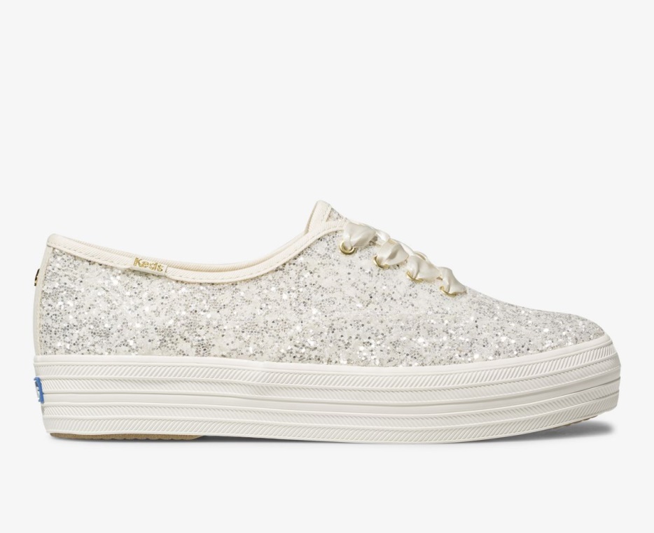 Keds Dames X Kate Spade New York Triple Glitter Cream