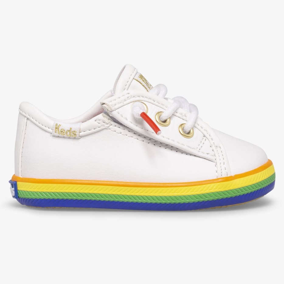 Kickstart Wieg Voor Kleine Kinderen Wit/regenboog Keds