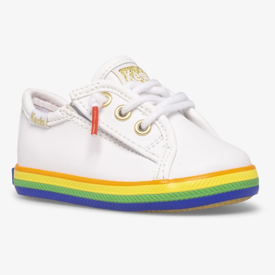 Kickstart Wieg Voor Kleine Kinderen Wit/regenboog Keds