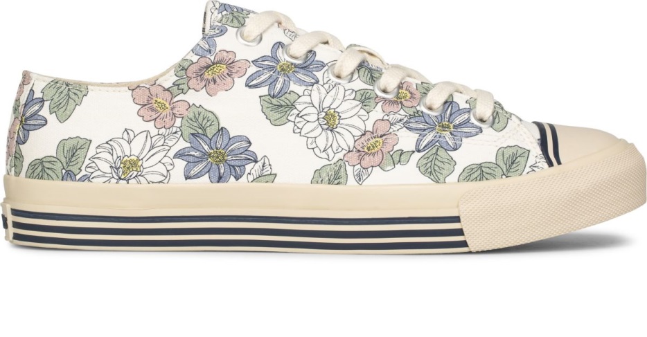 Unisex Super Gerecycled Canvas Bloemenprint Keds Cream