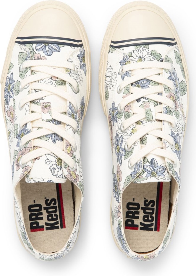 Unisex Super Gerecycled Canvas Bloemenprint Keds Cream