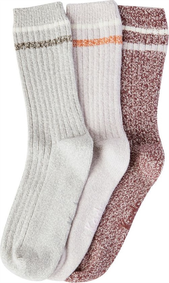 Dames 3 Pk Crew Boot Sokken Mauve Asst Keds