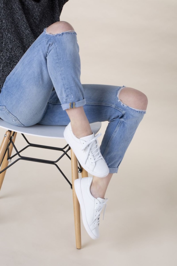 Aasleer Dames Wit Keds