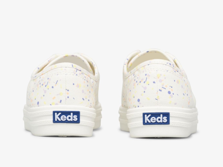 Dames Breezie Confetti Canvas Wit Multi Keds