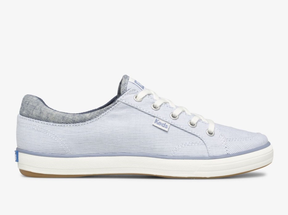 Damescentrum Ii Chambray Streep Blauw Keds
