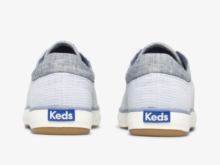 Damescentrum Ii Chambray Streep Blauw Keds