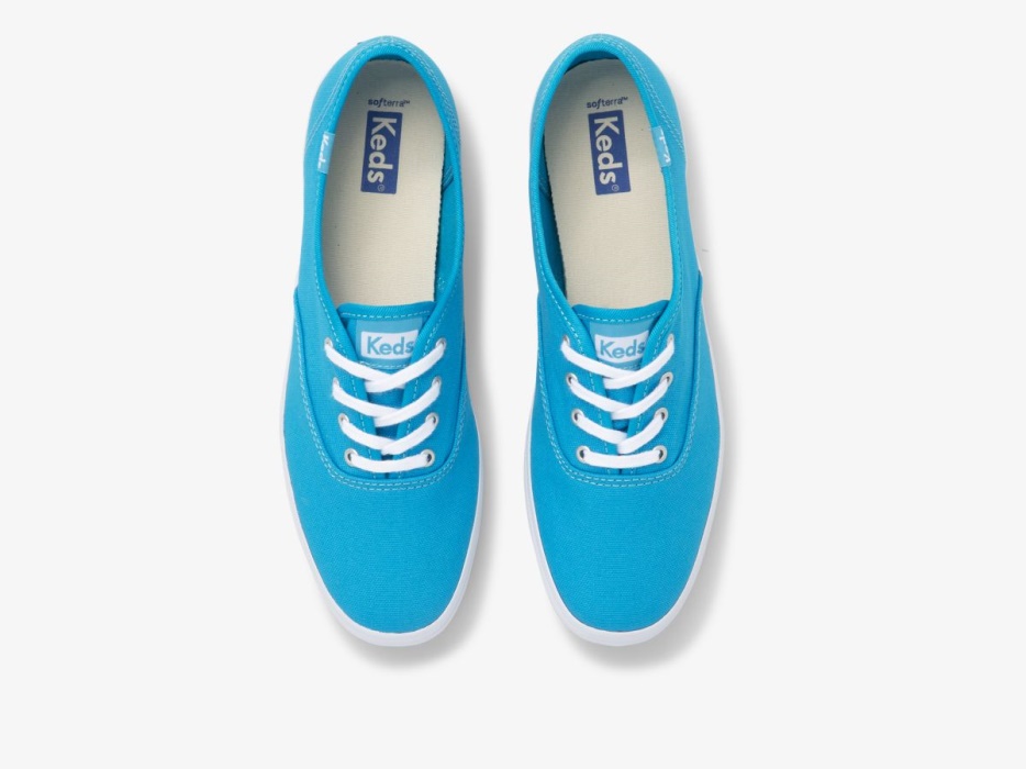 Dameskampioen Canvas Neon Wasbaar Neonblauw Keds