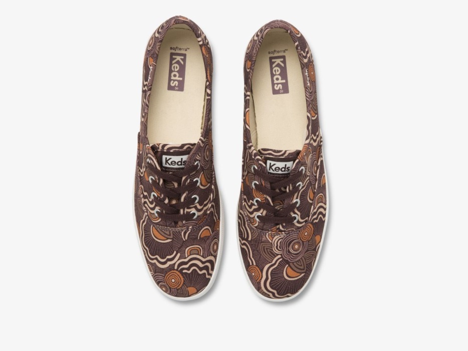 Dames Kampioen Prestatie. Biologische Canvas Ripple Bordeaux Multikeds