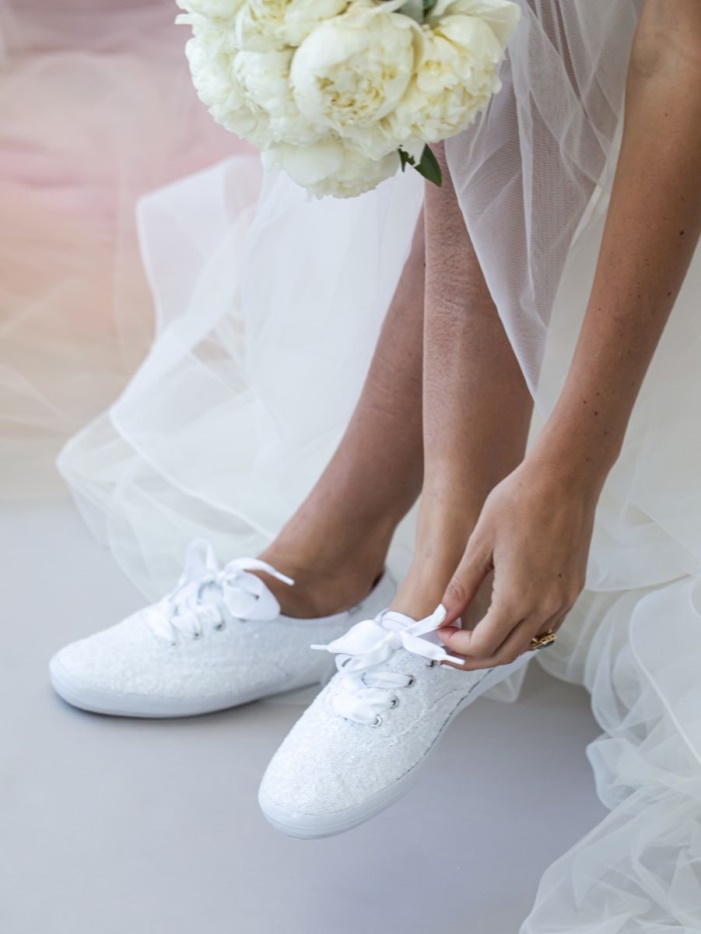 Dameskampioen Pailletten Keds Wit