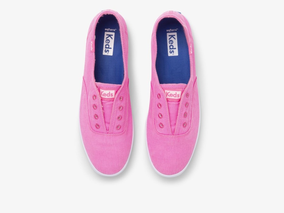 Chillax Neon Twill Dames Wasbaar Keds Roze