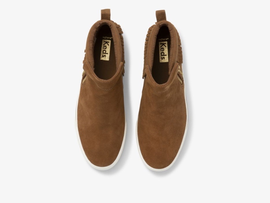 Dames Cooper Zip Fringe Suède Bruin Keds