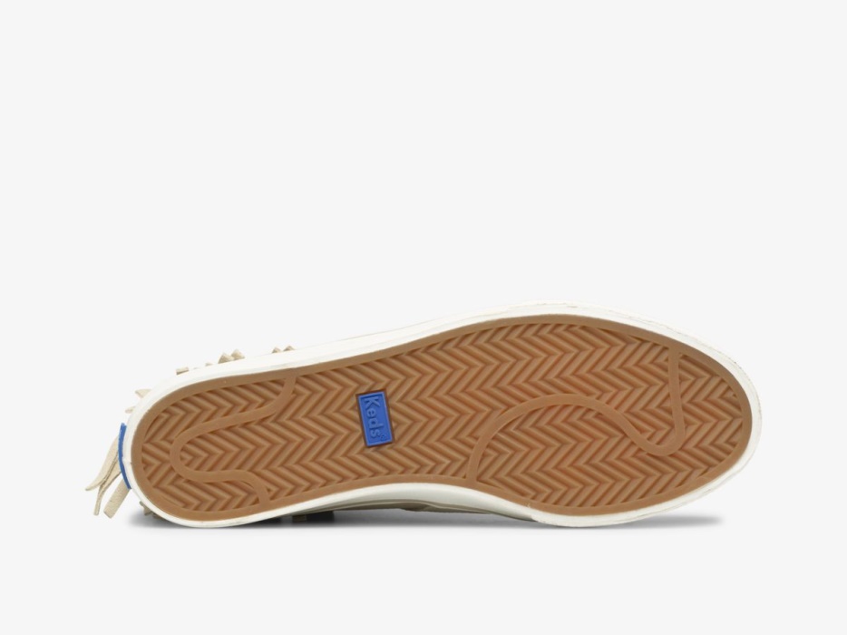 Cooper Suède Suède Keds Sand Met Rits En Franjes