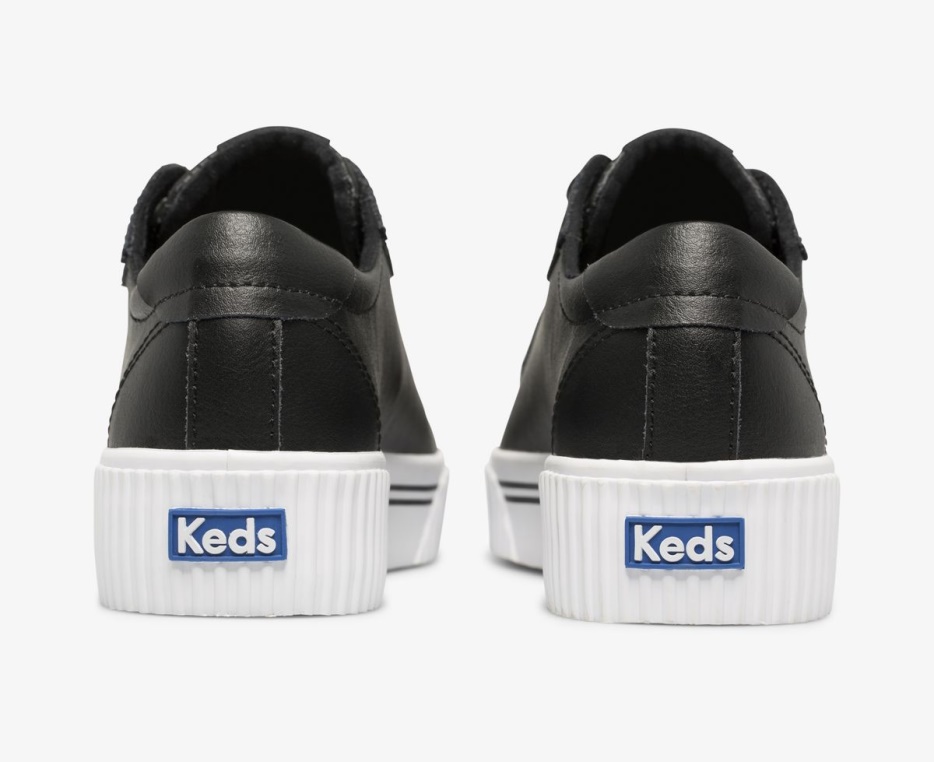 Dames Crew Kick Alt Leer Zwart Keds