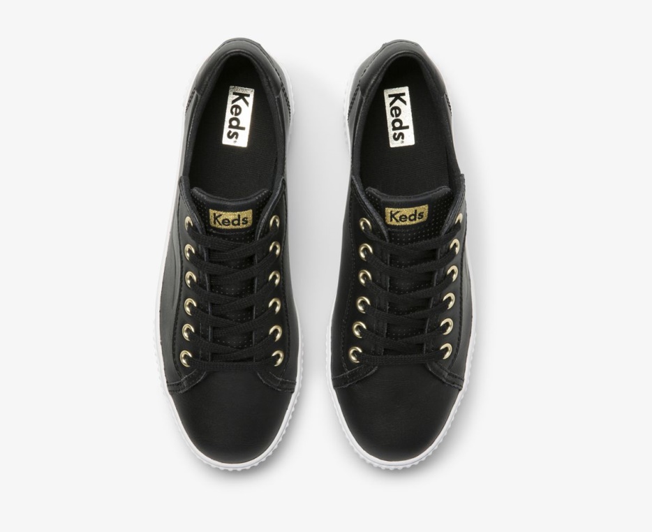 Dames Crew Kick Alt Leer Zwart Keds