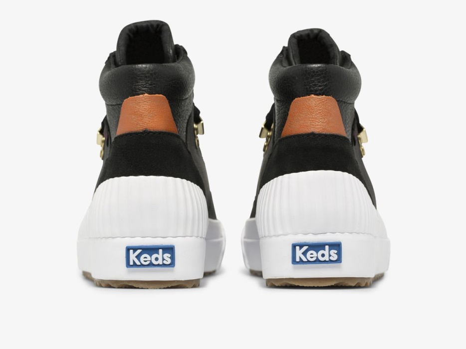 Dames Demi Mid Trx Leer Zwart Keds