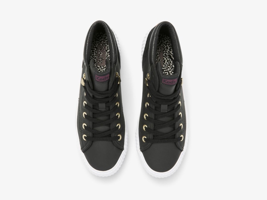 Dames Demi Mid Trx Leer Zwart Keds