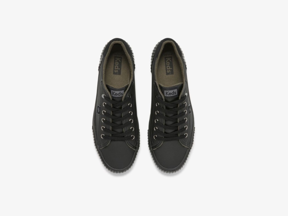Dames Demi Trx Leren Keds Zwart