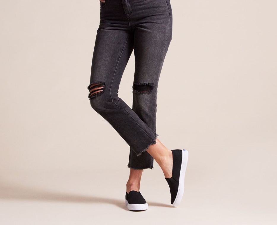 Dubbeldekker Canvas Dames Zwart Keds