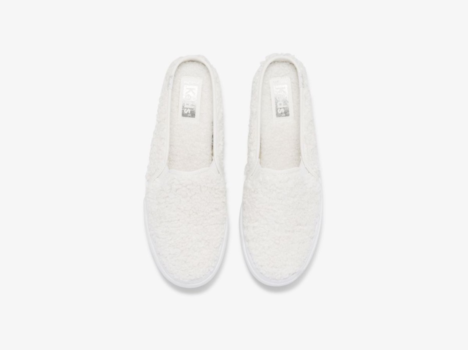 Dubbeldekker Muiltje Faux Shearling Keds Crème Voor Dames