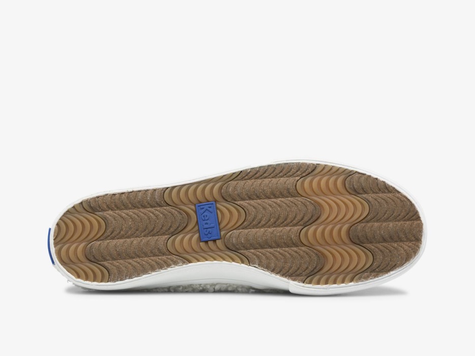 Dubbeldekker Muiltje Faux Shearling Keds Crème Voor Dames