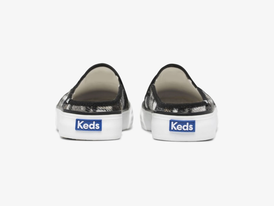 Dubbeldekker Mule Plaid Voor Dames Keds Grijs