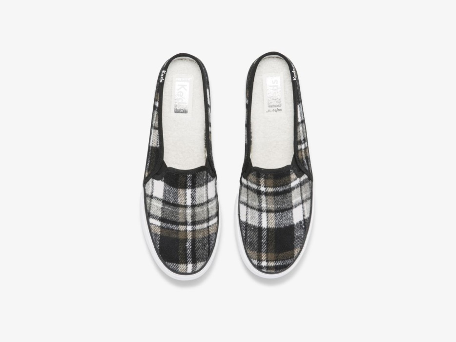 Dubbeldekker Mule Plaid Voor Dames Keds Grijs
