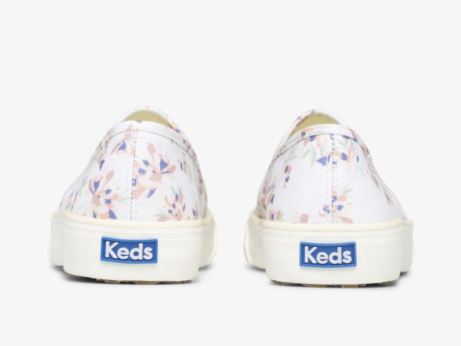 Dames Dubbeldekker Lente Bloemen Crème Keds