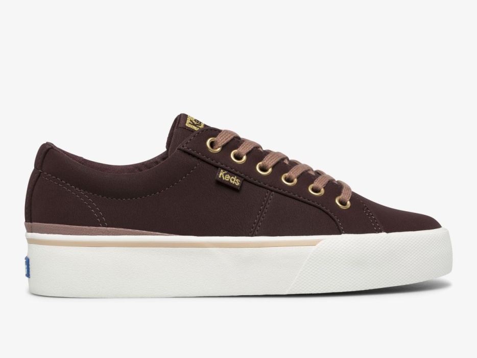 Dames Jump Kick Duo Vegan Soft Buck Bordeauxrood Keds
