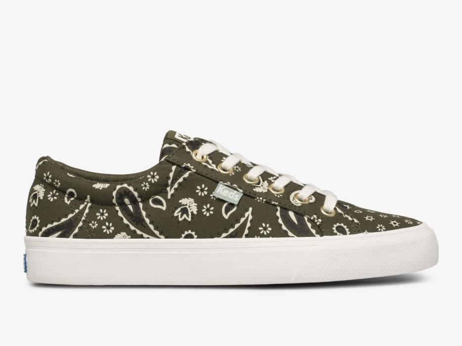 Jump Kick Voor Dames. Biologische Bandana Olijf Keds