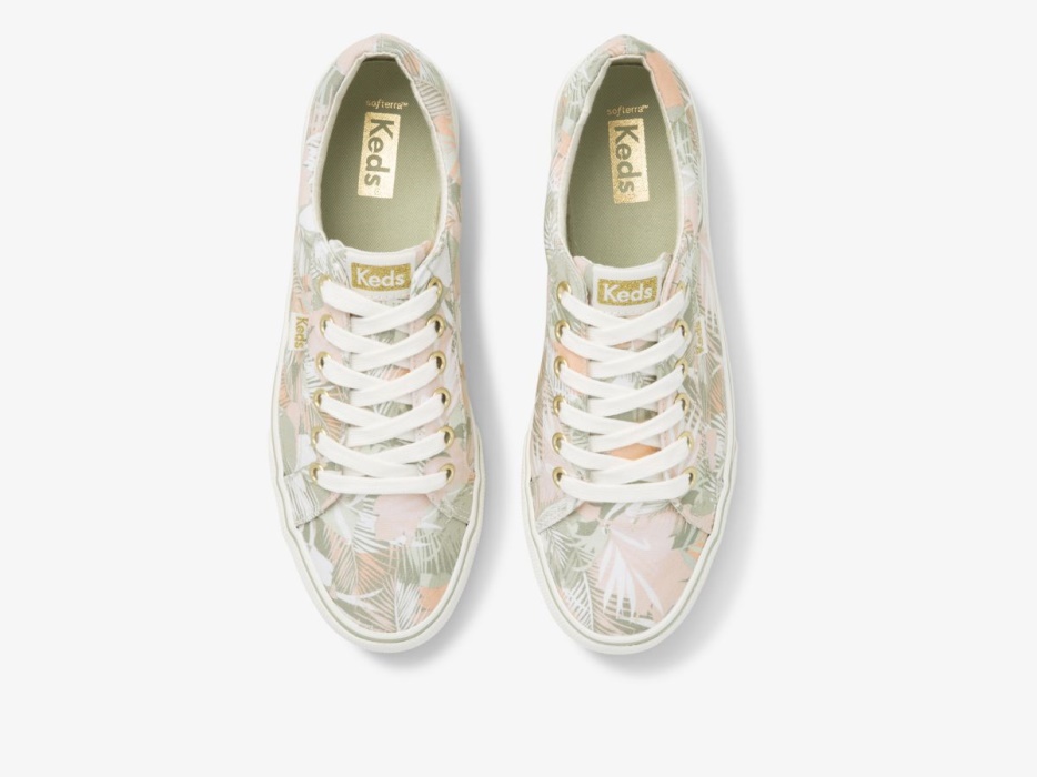 Dames Jump Kick Palm Canvas Keds Groen Multi
