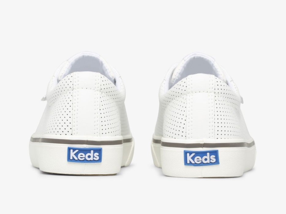 Dames Jump Kick Perf Leer Keds Wit