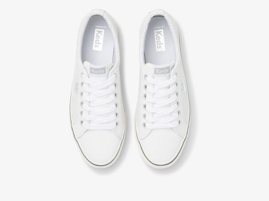 Dames Jump Kick Perf Leer Keds Wit