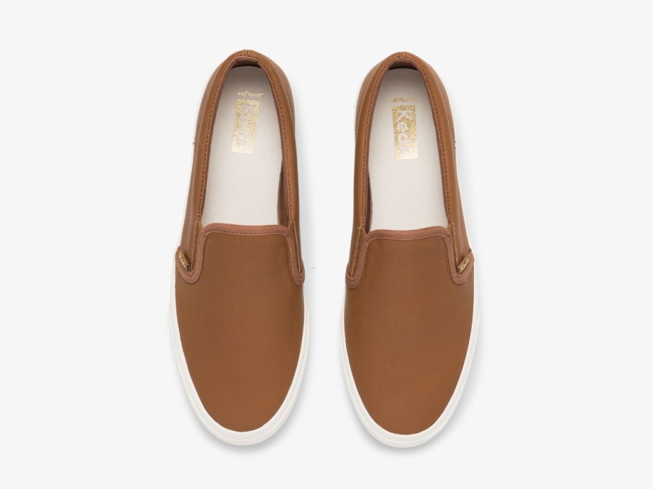 Dames Jump Kick Slip Leer Cognac Keds