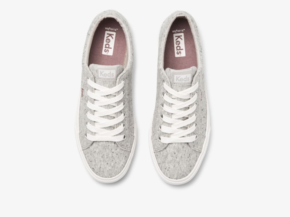 Dames Jump Kick Speckle Knit Grijs Keds