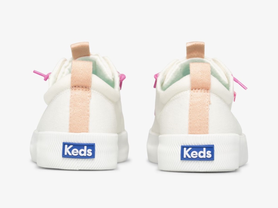 Dames Kickback Canvas Pop Wasbare Witte Keds