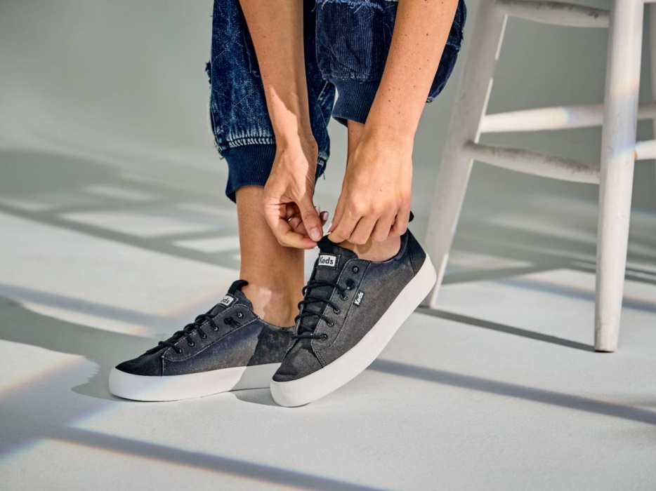 Wasbare Kickback Voor Dames. Biologische Katoenen Keds Zwart