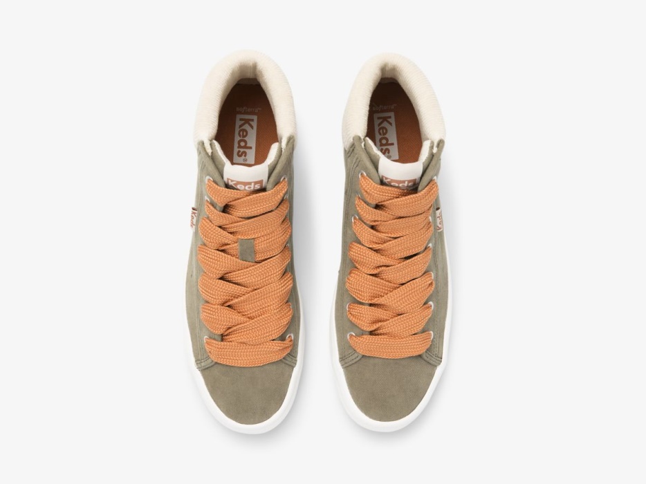 Kickstart Voor Dames Hi Trx Soft Twill Keds Olijf