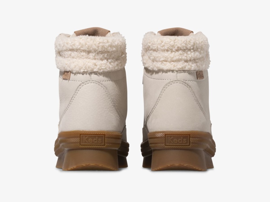 Dames Midland Laars Luxe Leer Faux Shearling En Thinsulatetrade Cream Keds