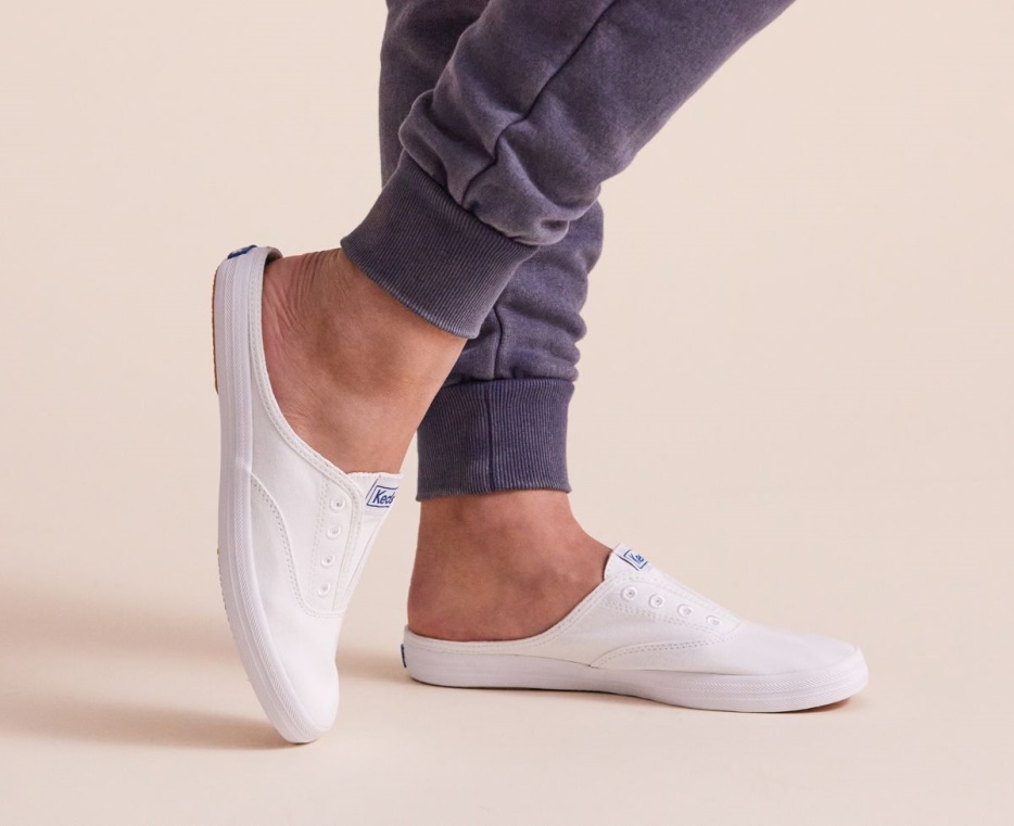 Dames Moxie Mule Feat. Biologische Katoenen Witte Keds