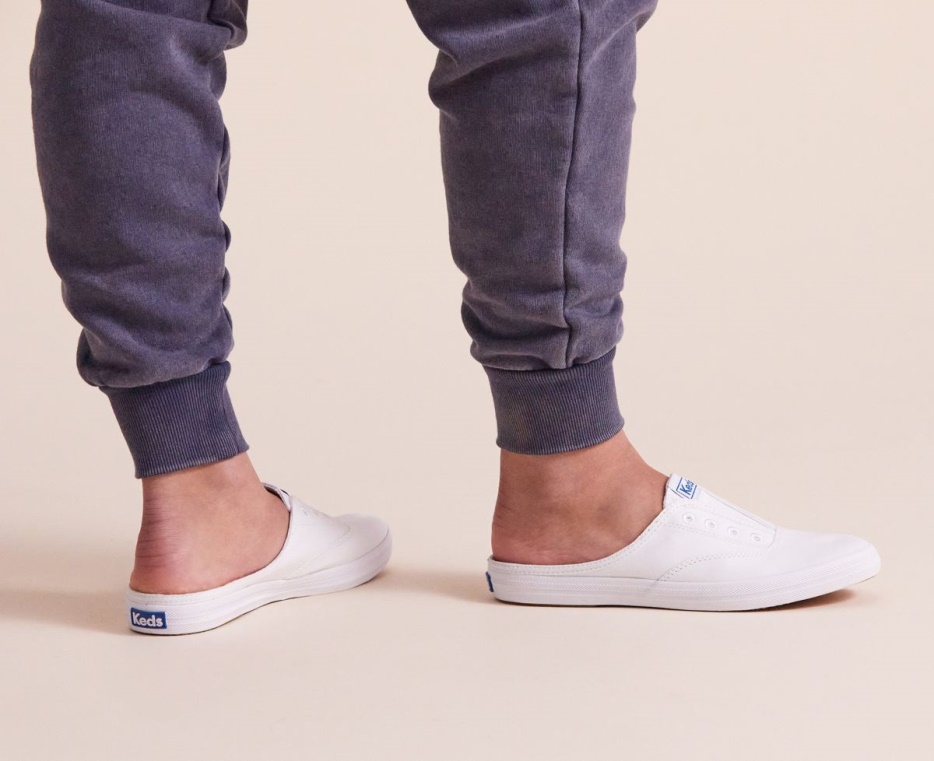 Dames Moxie Mule Feat. Biologische Katoenen Witte Keds