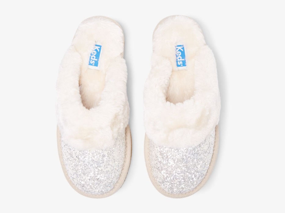 Dames Muiltjespantoffel Glitter Ivoor Keds