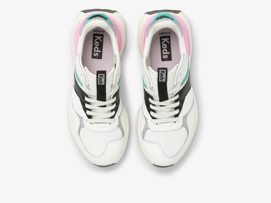 Tiasa Keds Dames Wit Zwart Roze