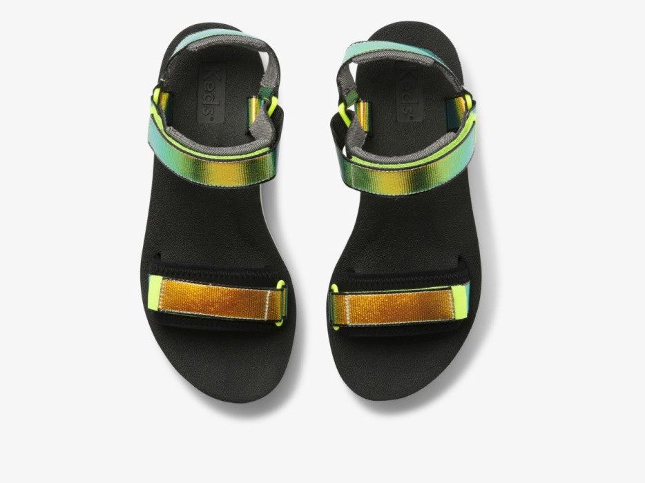 Dames Trio Platform Iriserende Multi Zwarte Keds