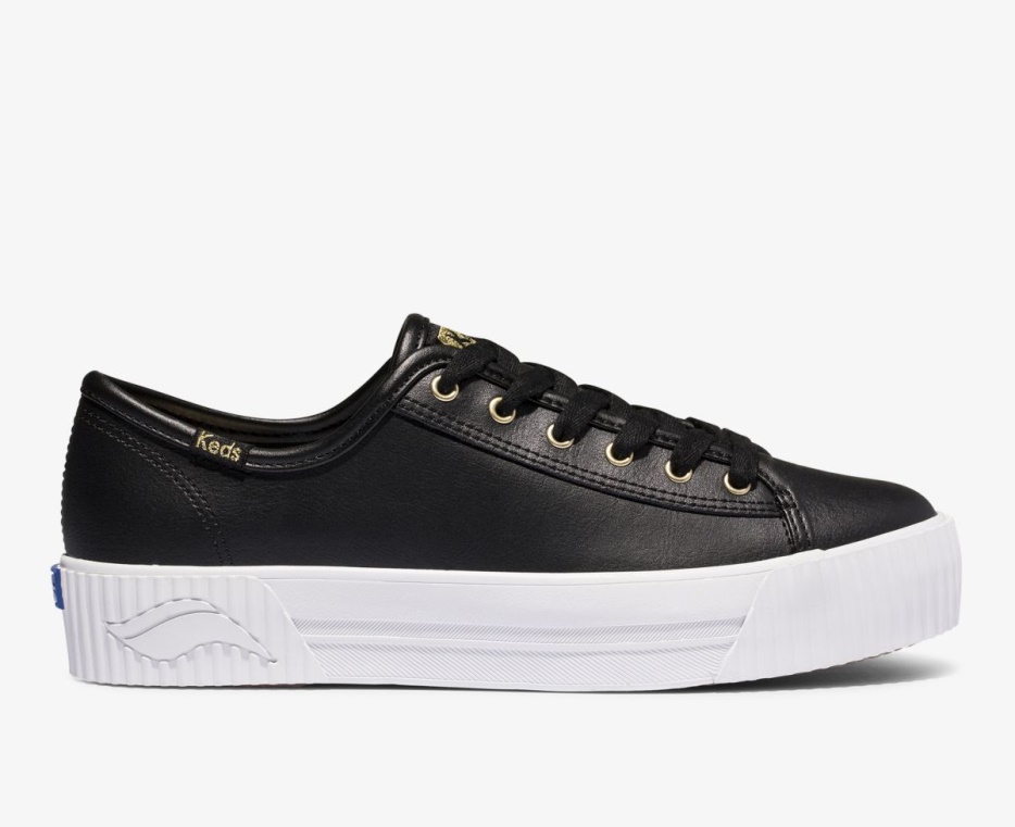 Dames Triple Kick Amp Leer Keds Zwart